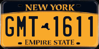 NY license plate GMT1611