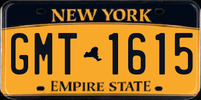 NY license plate GMT1615