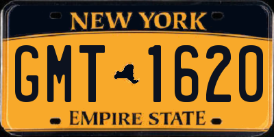 NY license plate GMT1620