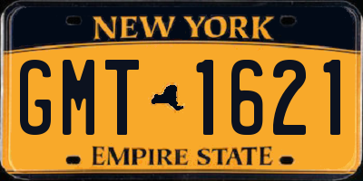 NY license plate GMT1621
