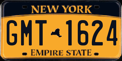 NY license plate GMT1624