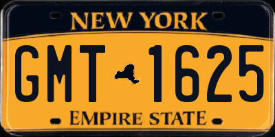 NY license plate GMT1625