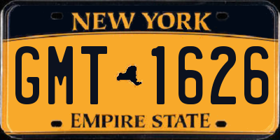 NY license plate GMT1626
