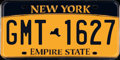 NY license plate GMT1627