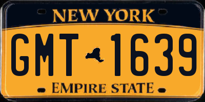 NY license plate GMT1639