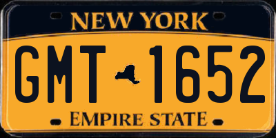 NY license plate GMT1652