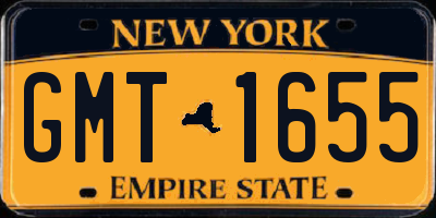 NY license plate GMT1655