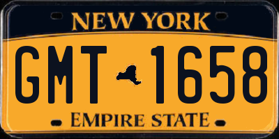 NY license plate GMT1658