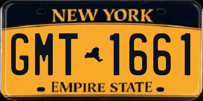 NY license plate GMT1661
