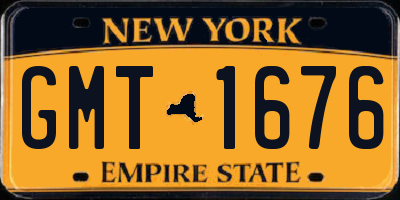 NY license plate GMT1676