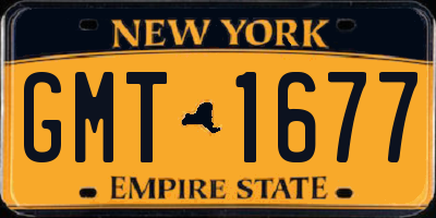 NY license plate GMT1677
