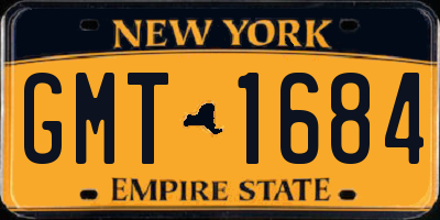 NY license plate GMT1684