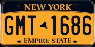 NY license plate GMT1686