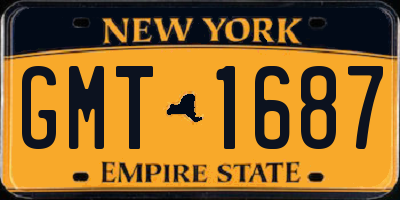 NY license plate GMT1687