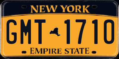 NY license plate GMT1710
