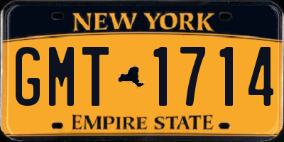 NY license plate GMT1714
