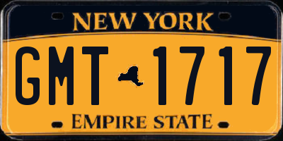 NY license plate GMT1717