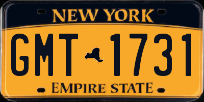 NY license plate GMT1731