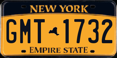 NY license plate GMT1732