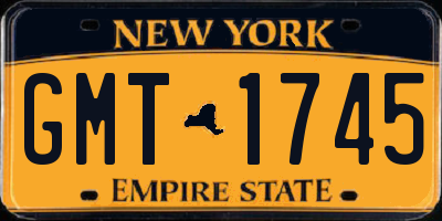 NY license plate GMT1745