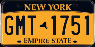 NY license plate GMT1751