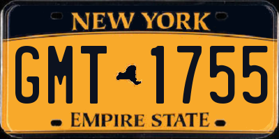 NY license plate GMT1755