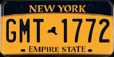 NY license plate GMT1772
