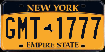 NY license plate GMT1777