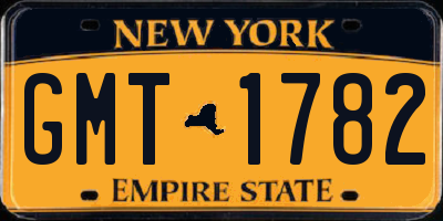 NY license plate GMT1782