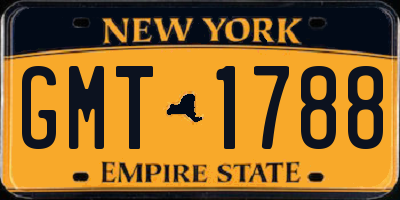 NY license plate GMT1788