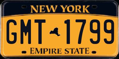 NY license plate GMT1799