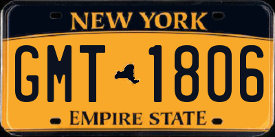 NY license plate GMT1806