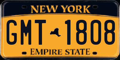 NY license plate GMT1808
