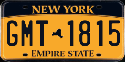 NY license plate GMT1815