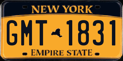 NY license plate GMT1831