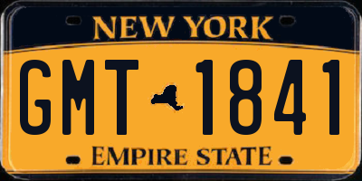NY license plate GMT1841
