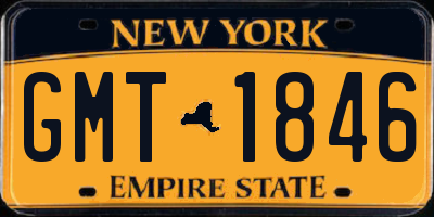 NY license plate GMT1846