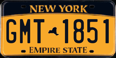 NY license plate GMT1851