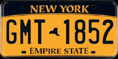 NY license plate GMT1852