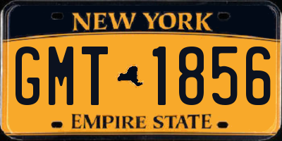 NY license plate GMT1856