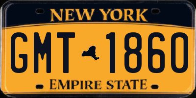 NY license plate GMT1860