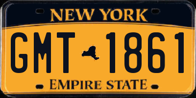 NY license plate GMT1861