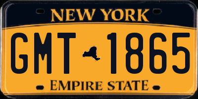 NY license plate GMT1865