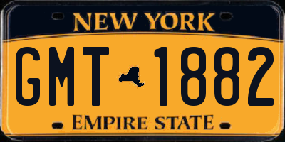 NY license plate GMT1882