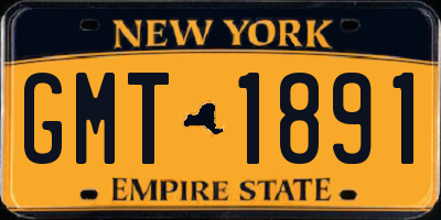 NY license plate GMT1891
