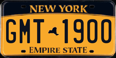 NY license plate GMT1900