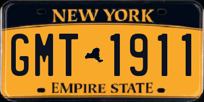 NY license plate GMT1911