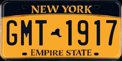 NY license plate GMT1917