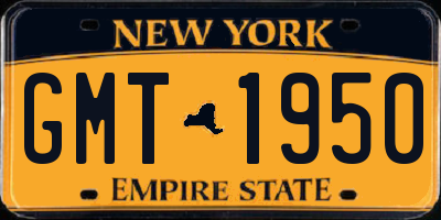 NY license plate GMT1950