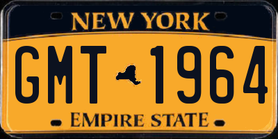 NY license plate GMT1964